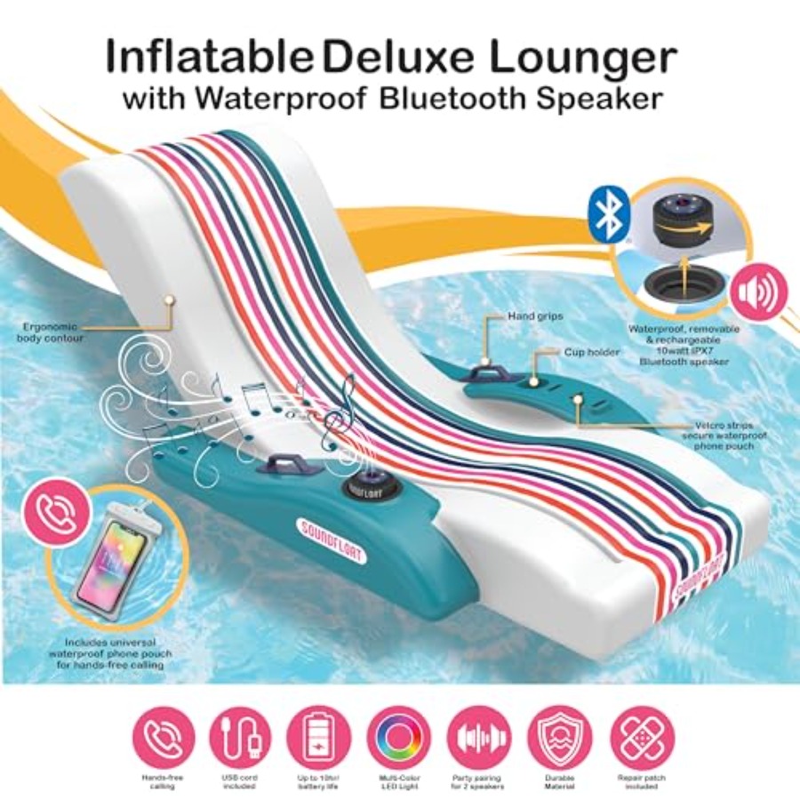 Kursi Kolam Renang Tiup dengan - Bluetooth Speaker Waterproof ulasan dan harga