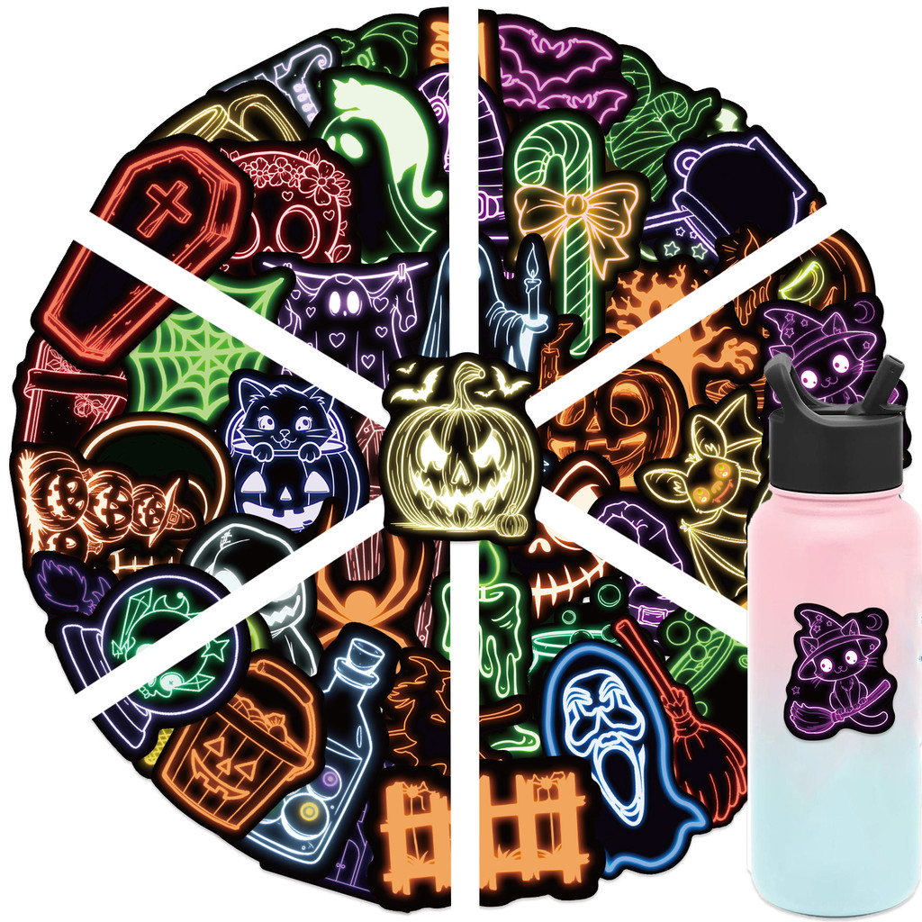 50-Piece Stiker Neon Halloween - Electronics Gadgets Store ulasan dan harga
